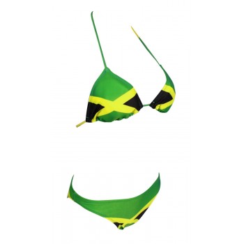 Women's Fashion Caribbean Jamaica Flag Bikini Swimsuit Swimwear